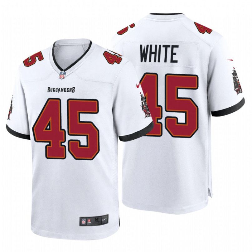 Men Tampa Bay Buccaneers #45 Devin White Nike White Player Game NFL Jersey